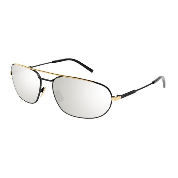 NEW SL561 003  SAINT LAURENT SUNGLASSES MEN SILVER AVIATOR EYEWEAR SL 561 003 - Picture 1 of 4